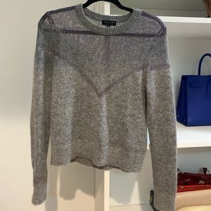 Rag and & Bone gray silver mesh sweater size small